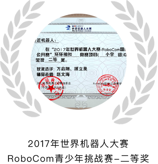 2017年世界机器人大赛RoboCom青少年挑战赛-二等奖