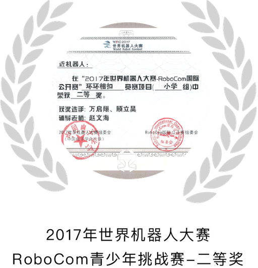 2017年世界机器人大赛RoboCom青少年挑战赛-二等奖
